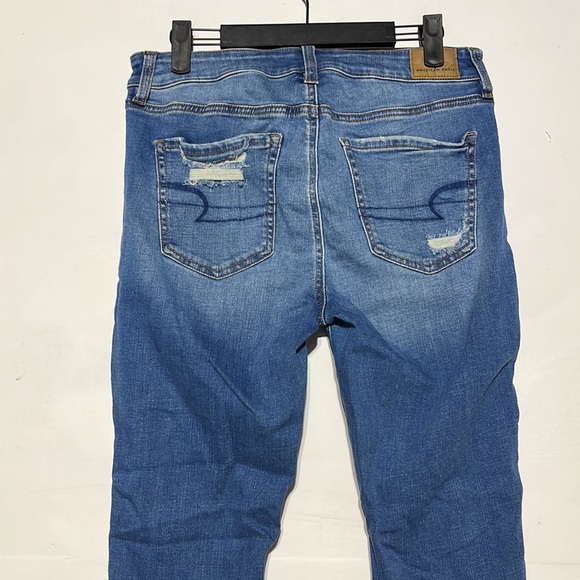 American Eagle Super Stretch Distressed Hi-Rise Denim Jegging Size 8 Short - Picture 7 of 11
